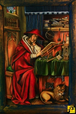 Święty Hieronim w pracowni( reprodukcja van Eycka)
