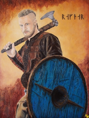 Ragnar Lothbrok -olej na płótnie 80x60cm