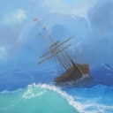 Statek na sztormowym morzu