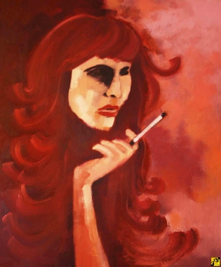 kobieta z papierosem