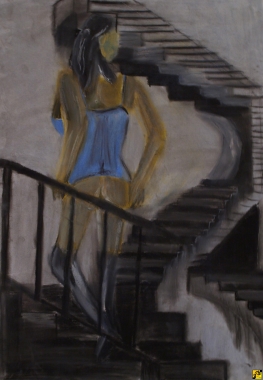 kobieta na schodach