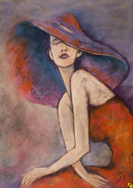 kobieta w kapeluszu