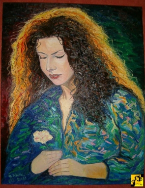 Kobieta z kwiatkiem