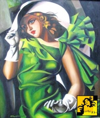 kobieta w zielonej sukience