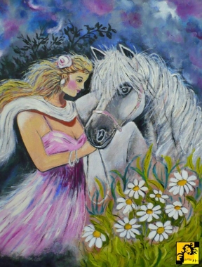 Dziewczyna z białym koniem