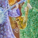 bandżo i saksofon