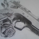 Gun and rose