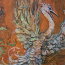 Ptak wylatujący z zarośli