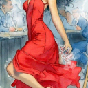 Dama Kier z Cafć de Flore