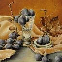 martwa natura z winogronem